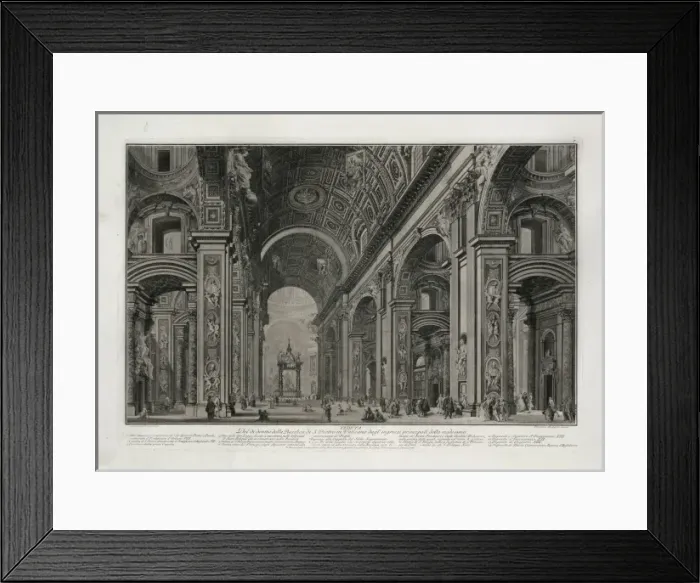Framed Print : Veduta del di dentro della Basilica di S. Pietro in Vaticano Framed Print : Veduta del di dentro della Basilica di S. Pietro in Vaticano