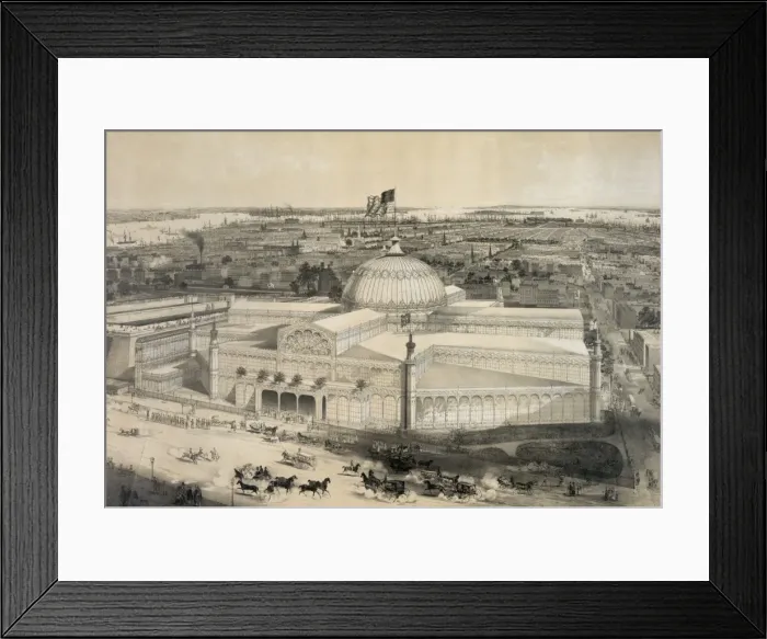 Framed Print : Birds eye view of the New York Crystal Palace and environs Framed Print : Birds eye view of the New York Crystal Palace and environs