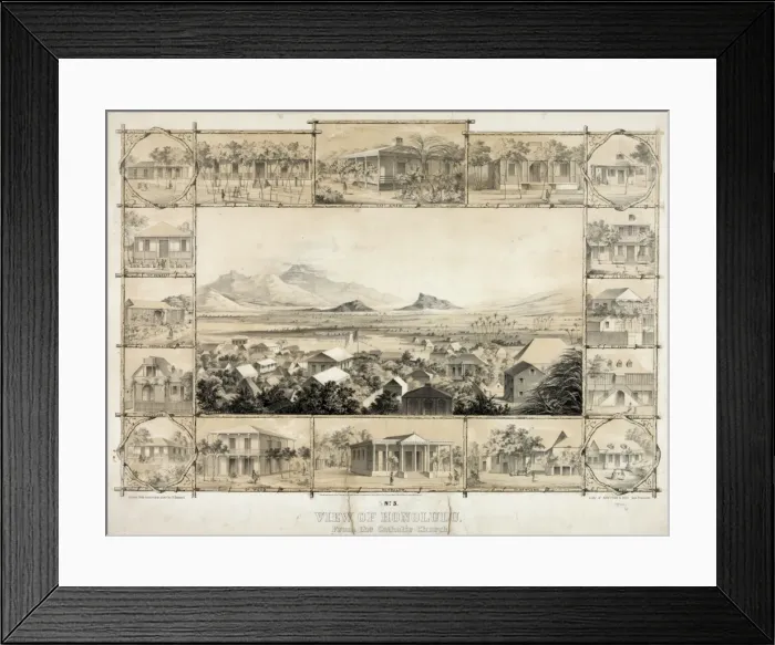 Framed Print : No. 5. View of Honolulu, from the Catholic church Framed Print : No. 5. View of Honolulu, from the Catholic church