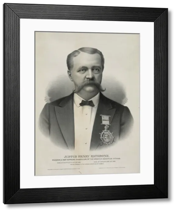Framed Print : Justus Henry Rathbone, founder & past supreme chancellor of Framed Print : Justus Henry Rathbone, founder & past supreme chancellor of