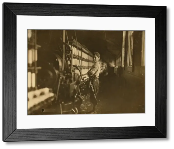 Framed Print : John Dempsey (looked 11 or 12) years old. Said he helped onl Framed Print : John Dempsey (looked 11 or 12) years old. Said he helped onl