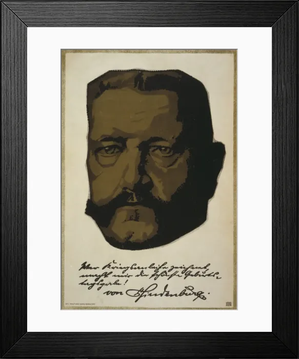 Framed Print : Portrait of General Field Marshall Paul von Hindenburg Framed Print : Portrait of General Field Marshall Paul von Hindenburg
