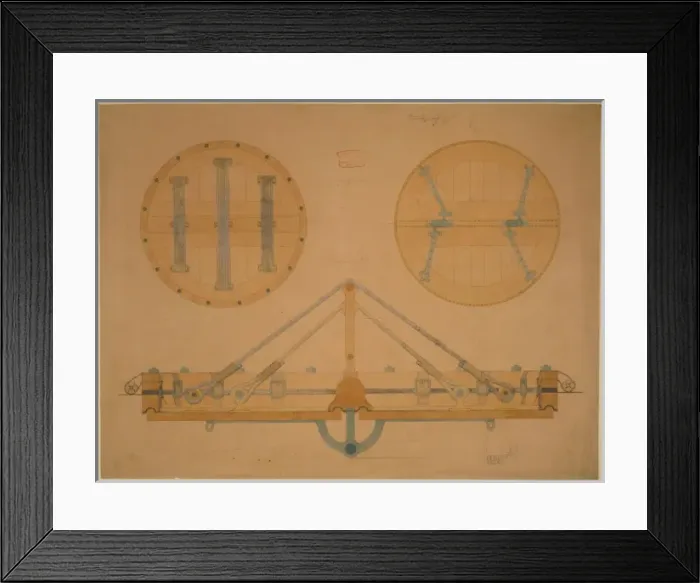 Framed Print : Scaled design drawing for the valve assembly of a balloon, i Framed Print : Scaled design drawing for the valve assembly of a balloon, i