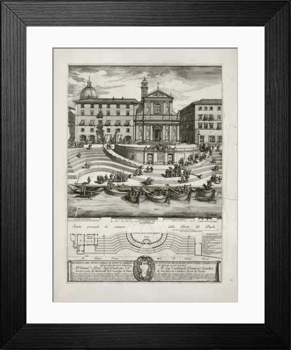 Framed Print : Prospetto del nvovo navale di ripetta fabbrica to sotto i gl Framed Print : Prospetto del nvovo navale di ripetta fabbrica to sotto i gl