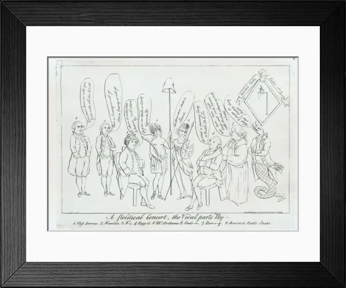 Framed Print : A political concert; the vocal parts by 1. Miss America, 2