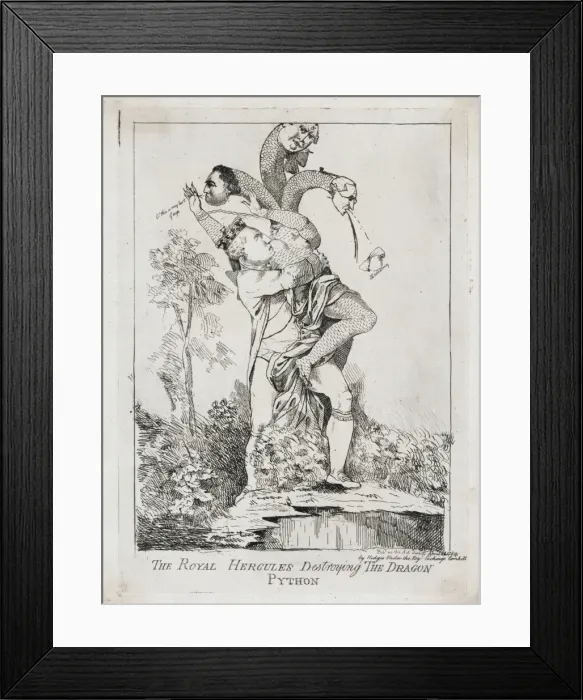 Framed Print : The royal Hercules destroying the dragon python Framed Print : The royal Hercules destroying the dragon python