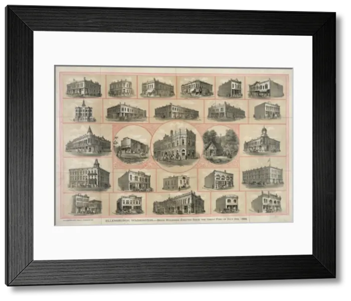 Framed Print : Ellensburg, Washington---brick buildings erected since the G Framed Print : Ellensburg, Washington---brick buildings erected since the G