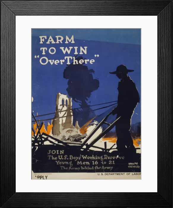 Framed Print : Farm to win over there - Join the US Boys Woking Reserve Yo Framed Print : Farm to win over there - Join the US Boys Woking Reserve Yo
