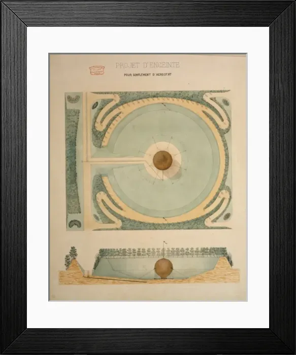 Framed Print : Projet deenceinte pour gonflement deaerostat Framed Print : Projet deenceinte pour gonflement deaerostat