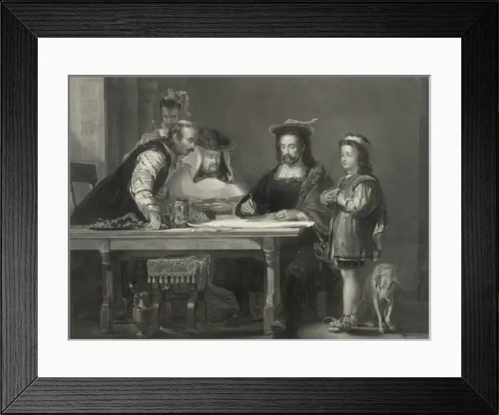 Framed Print : Columbus propounding his theory of a New World Framed Print : Columbus propounding his theory of a New World