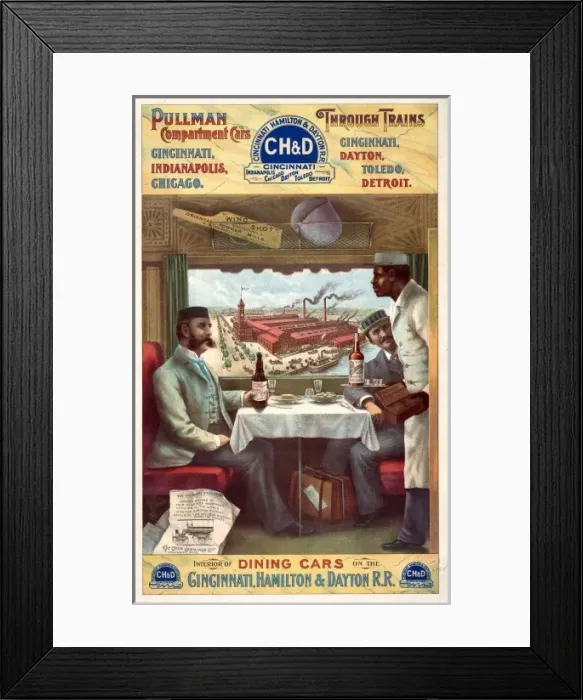 Framed Print : Pullman compartment cars through trains -- interior of dinin Framed Print : Pullman compartment cars through trains -- interior of dinin