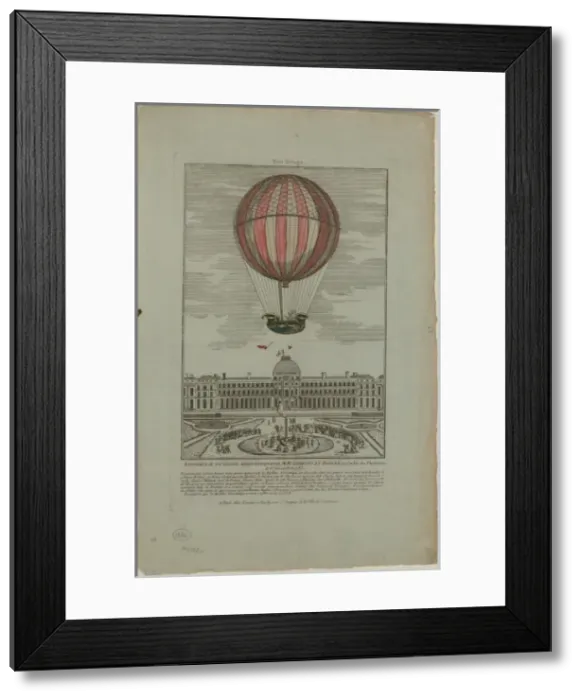 Framed Print : Experience du globe aerostatique du MM. Charles et Robert au Framed Print : Experience du globe aerostatique du MM. Charles et Robert au