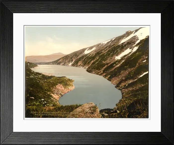 Framed Print : Prince Henrys House and the Large Pond, Riesengebirge, Germ Framed Print : Prince Henrys House and the Large Pond, Riesengebirge, Germ