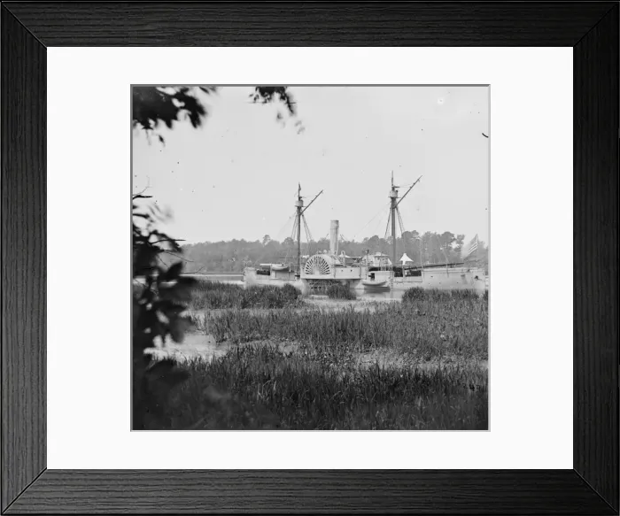 Framed Print : Deep Bottom, Va. US gunboat Mendota (in service May 2, 1864 Framed Print : Deep Bottom, Va. US gunboat Mendota (in service May 2, 1864