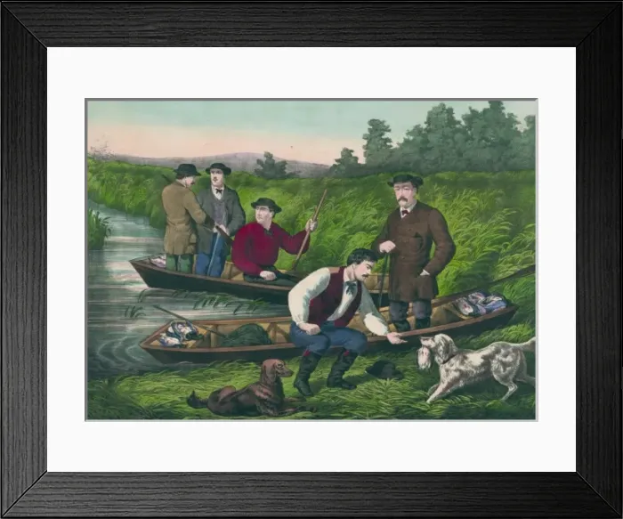 Framed Print : American Hunting Scene - Wild Duck Shooting Framed Print : American Hunting Scene - Wild Duck Shooting