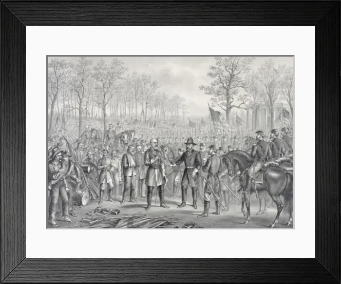 Framed Print : Capitulation & surrender of Robt. E. Lee & his army at Appom Framed Print : Capitulation & surrender of Robt. E. Lee & his army at Appom