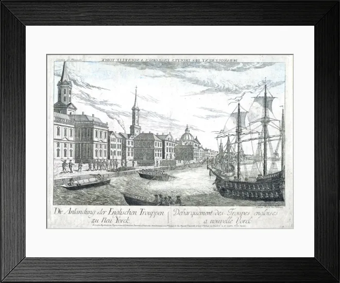 Framed Print : The disembarkation of British troops at New York Framed Print : The disembarkation of British troops at New York
