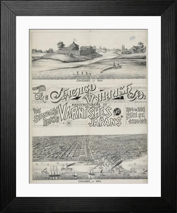 Framed Print : Chicago in 1833. Chicago in 1883 Framed Print : Chicago in 1833. Chicago in 1883