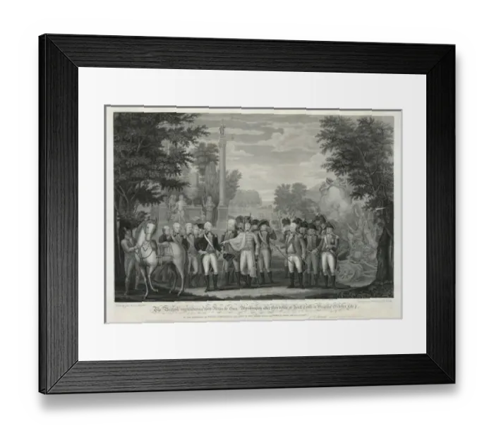 Framed Print : The British surrendering their arms to Gen. Washington after Framed Print : The British surrendering their arms to Gen. Washington after
