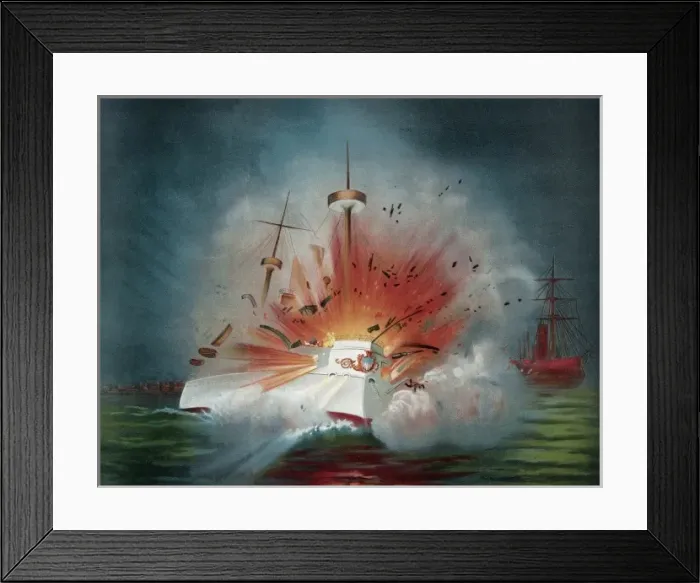 Framed Print : Explosion of the Maine Framed Print : Explosion of the Maine