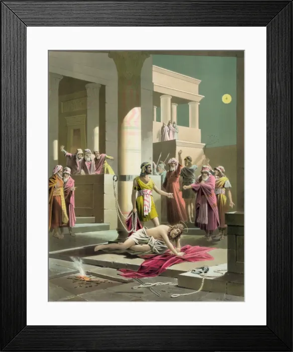 Framed Print : Christ falls exhausted after the scourging Framed Print : Christ falls exhausted after the scourging