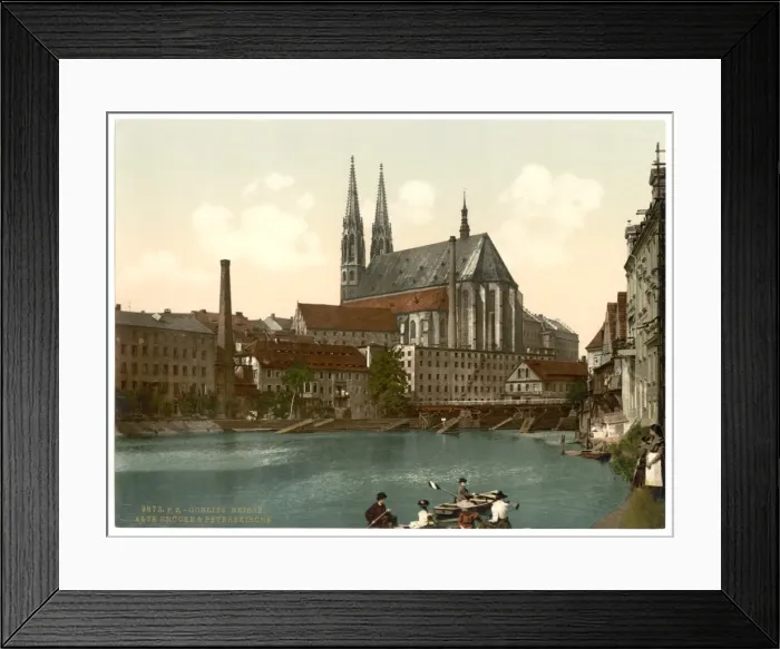 Framed Print : Old Bridge and St. Peters Church, Gorlitz, Silesia, Germany Framed Print : Old Bridge and St. Peters Church, Gorlitz, Silesia, Germany