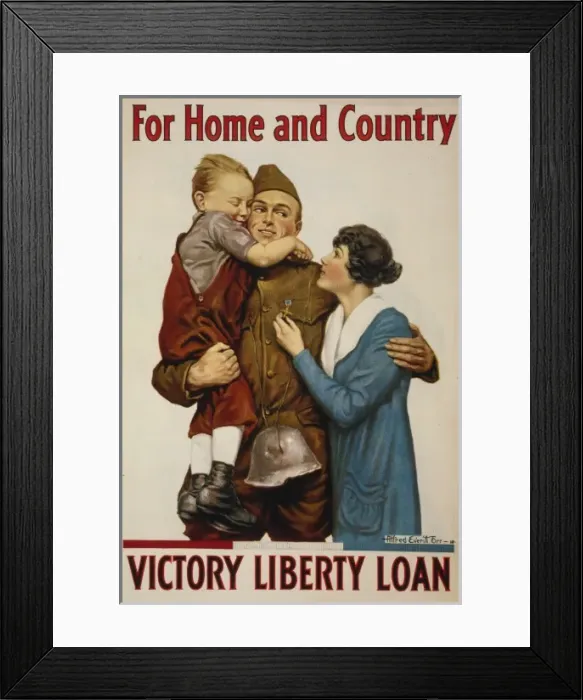 Framed Print : For home and country - Victory Liberty Loan Framed Print : For home and country - Victory Liberty Loan