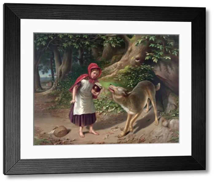 Framed Print : Red-Ridinghood and the wolf Framed Print : Red-Ridinghood and the wolf