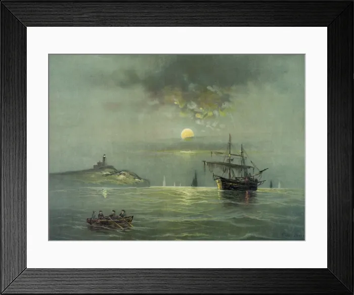 Framed Print : Marine moonlight scene Framed Print : Marine moonlight scene