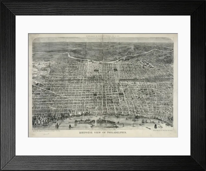 Framed Print : Bird s-eye view of Philadelphia Framed Print : Bird s-eye view of Philadelphia