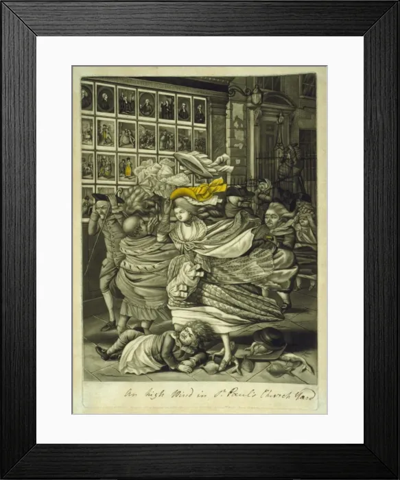 Framed Print : An high wind in St. Pauls Church yard Framed Print : An high wind in St. Pauls Church yard