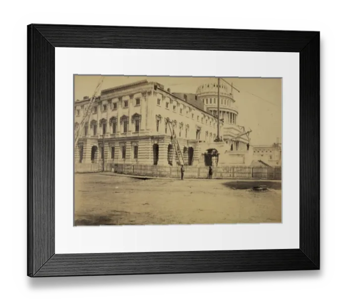 Framed Print : Capitol, Washington, DC, north-east view. Dome and front unf Framed Print : Capitol, Washington, DC, north-east view. Dome and front unf