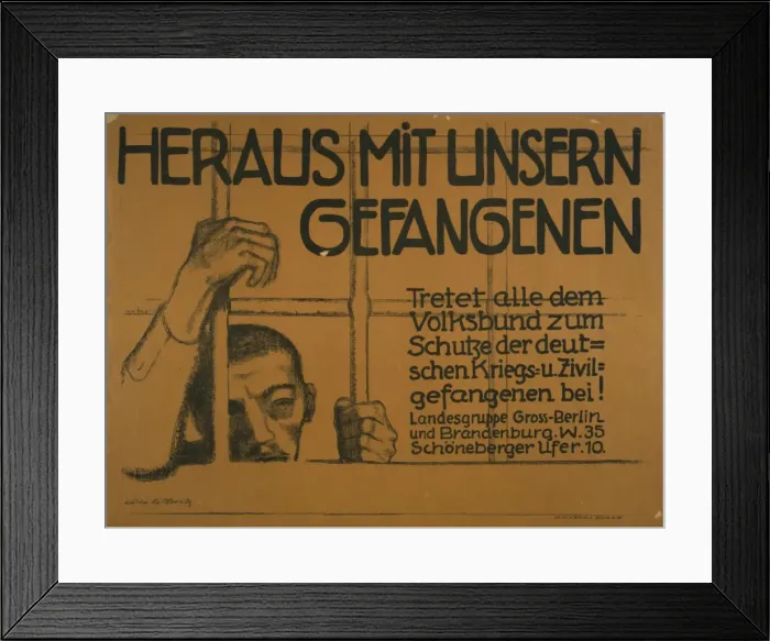 Framed Print : Heraus mit unsern Gefangenen! Tretet alle dem Volksbund zum