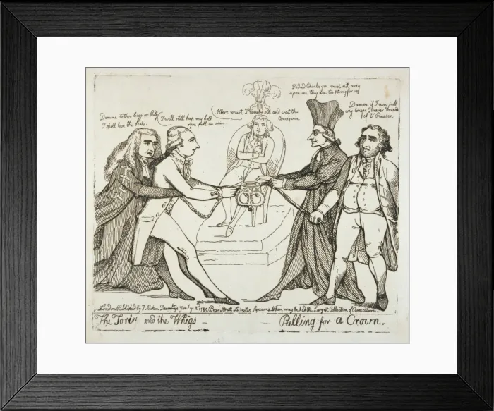 Framed Print : The Tories and the Whigs pulling for a crown Framed Print : The Tories and the Whigs pulling for a crown