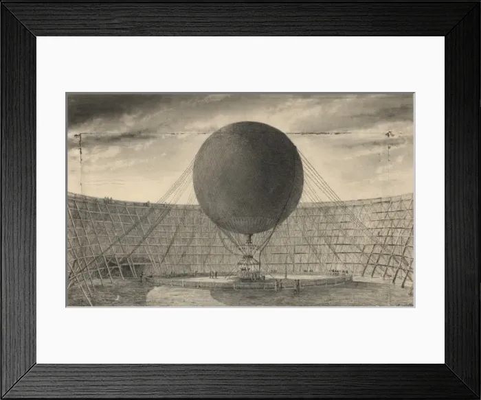 Framed Print : Le ballon captif e vapeur de Mr. Henri Giffard, e Londres, m Framed Print : Le ballon captif e vapeur de Mr. Henri Giffard, e Londres, m
