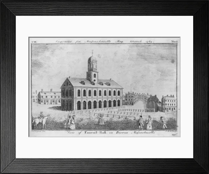 Framed Print : View of Faneuil-Hall in Boston, Massachusetts Framed Print : View of Faneuil-Hall in Boston, Massachusetts