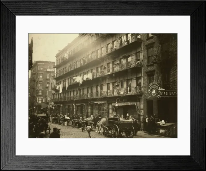 Framed Print : Row of tenements, 260 to 268 Elizabeth St. NY, in which a g Framed Print : Row of tenements, 260 to 268 Elizabeth St. NY, in which a g