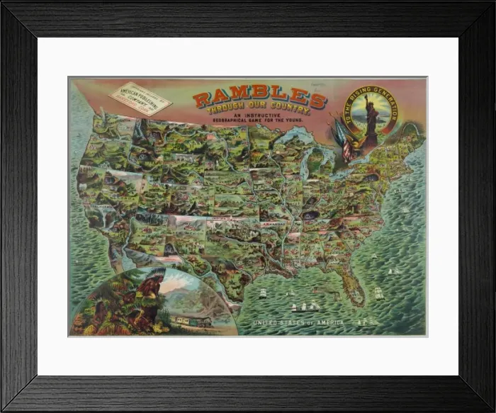 Framed Print : Rambles through our country - an instructive geographical ga Framed Print : Rambles through our country - an instructive geographical ga