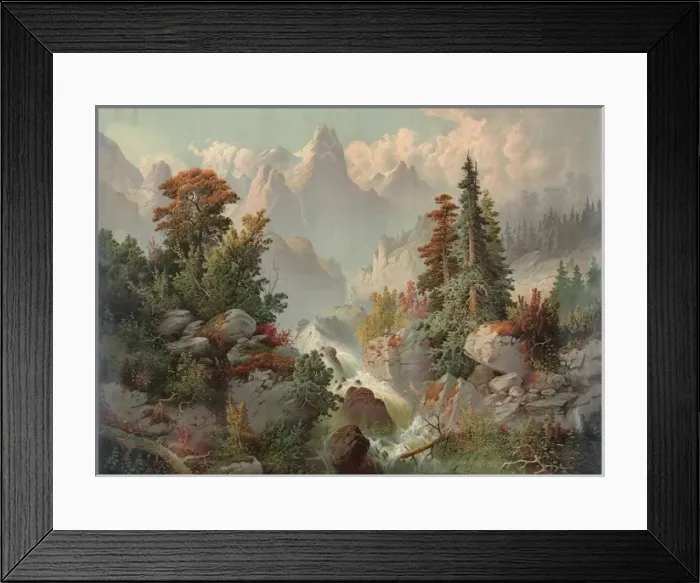 Framed Print : Cascade in the Rocky Mountains Framed Print : Cascade in the Rocky Mountains