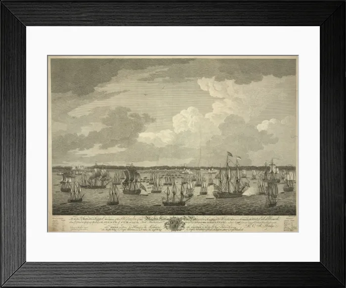 Framed Print : The landing of his majestys forces, under the command of th Framed Print : The landing of his majestys forces, under the command of th