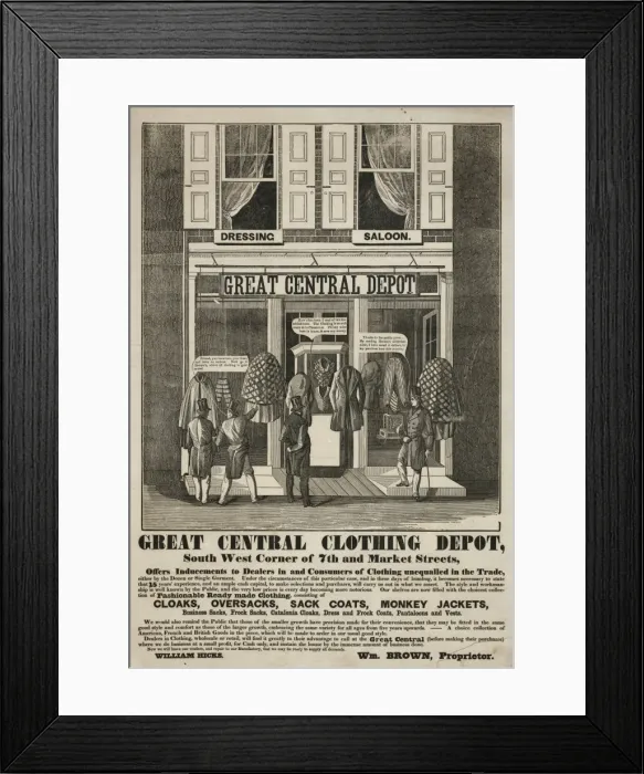 Framed Print : Great central clothing depot Framed Print : Great central clothing depot