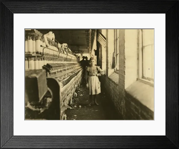 Framed Print : A little spinner in a Georgia Cotton Mill Framed Print : A little spinner in a Georgia Cotton Mill