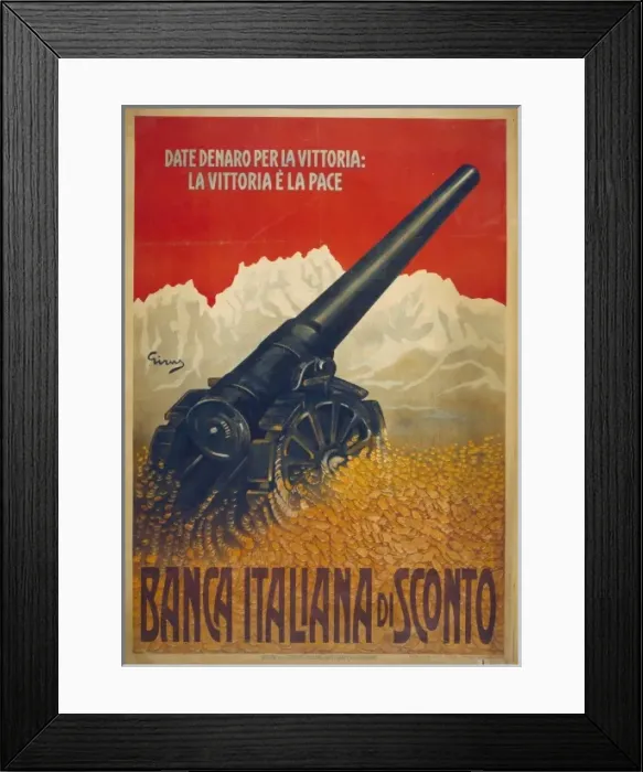 Framed Print : Date denaro per la vittoria; la vittoria e la pace. Banca It Framed Print : Date denaro per la vittoria; la vittoria e la pace. Banca It