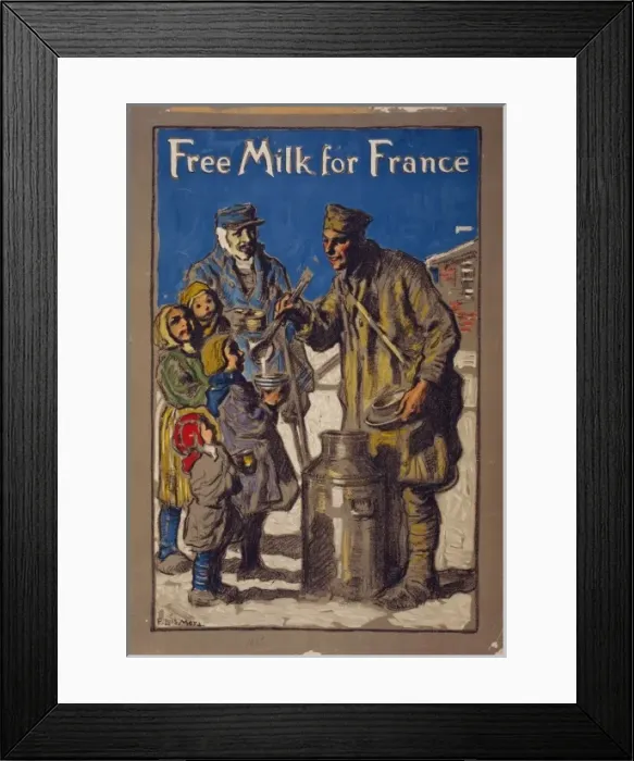Framed Print : Free milk for France Framed Print : Free milk for France