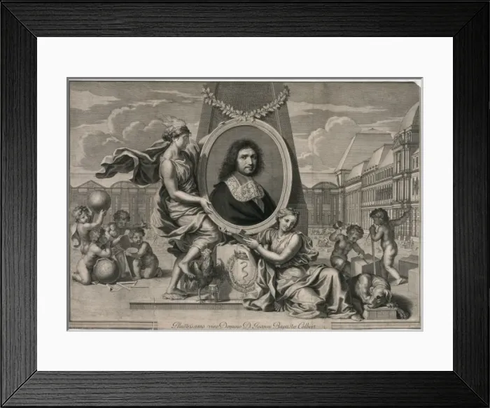 Framed Print : Colbert. Jean Baptiste Colbert, head-and-shoulders portrait in medallion Framed Print : Colbert. Jean Baptiste Colbert, head-and-shoulders portrait in medallion