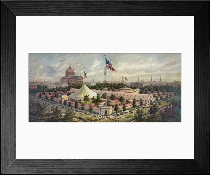 Framed Print : Buildings of the Great Central Fair, in aid of the U. S. Sani Framed Print : Buildings of the Great Central Fair, in aid of the U. S. Sani