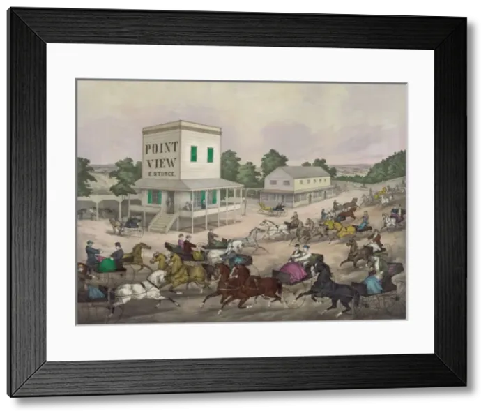 Framed Print : Trotting cracks on the road scene - Harlem Lane Framed Print : Trotting cracks on the road scene - Harlem Lane