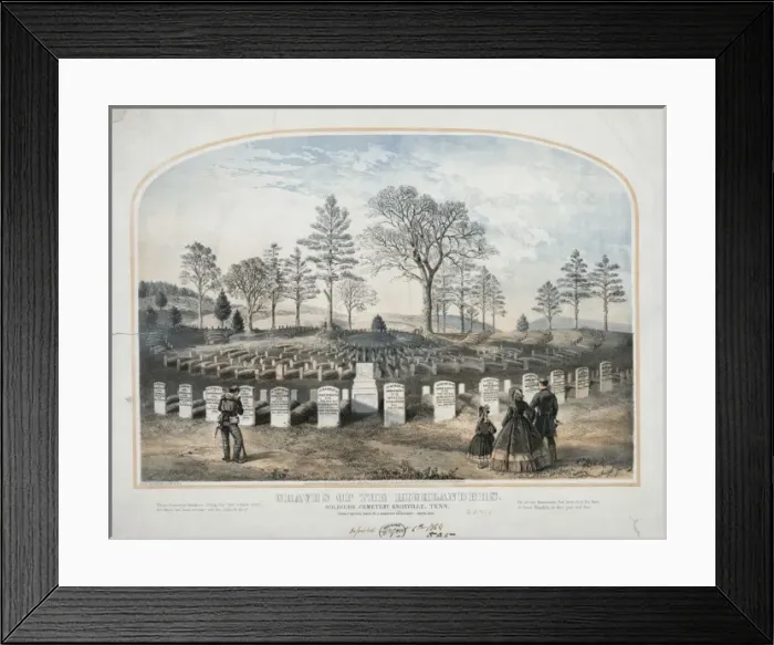 Framed Print : Graves of the Highlanders. Soldiers cemetery Knoxville, Tenn Framed Print : Graves of the Highlanders. Soldiers cemetery Knoxville, Tenn
