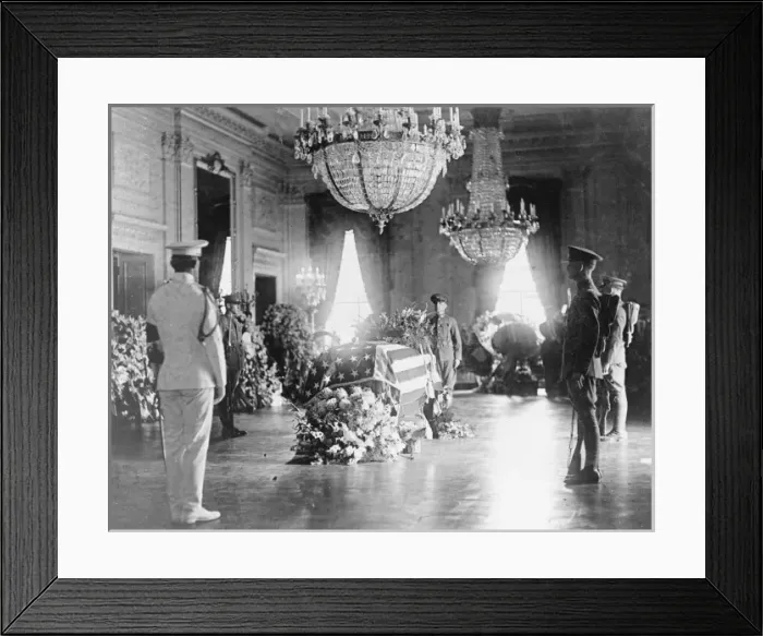 Framed Print : President Warren G. Hardings body lying in state in the Ea Framed Print : President Warren G. Hardings body lying in state in the Ea