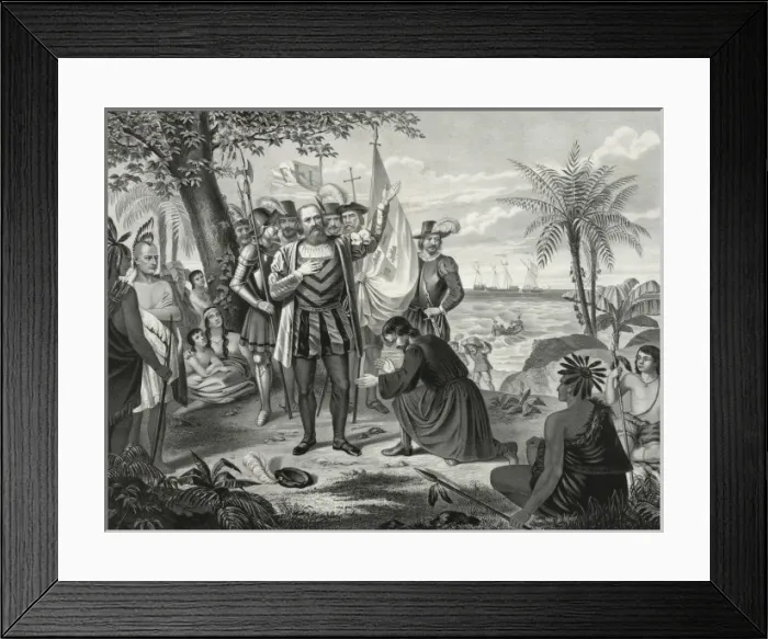 Framed Print : Landing of Columbus Framed Print : Landing of Columbus